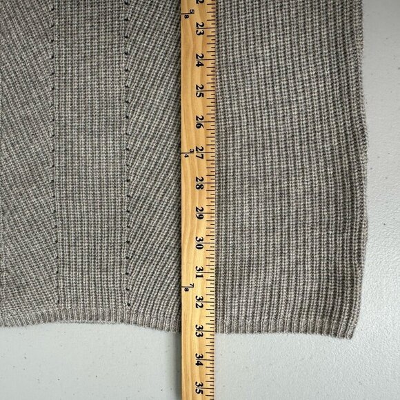 Vince Ribbed Tunic Sweater Dress XS Wool Cashmere Cowl Heather Almond - Picture 8 of 8